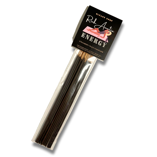 Strawberry Peach Champagne incense sticks by Gleaux Shop displayed in minimal packaging