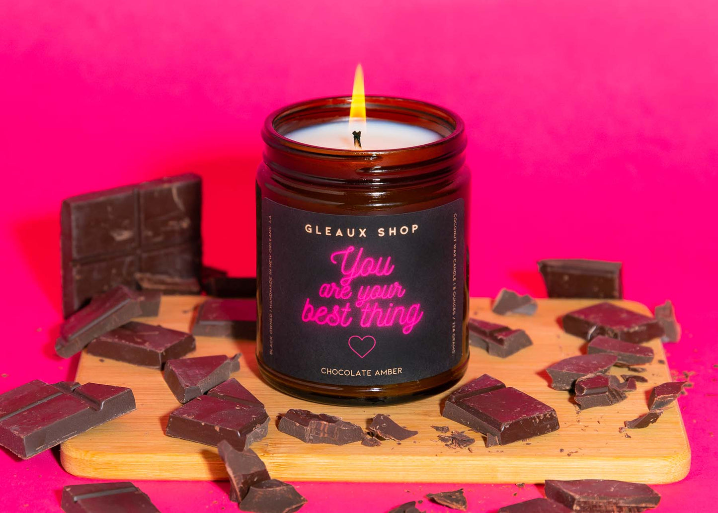 Gleaux Shop's You Are Your Best Thing: Chocolate Amber Scented Candle