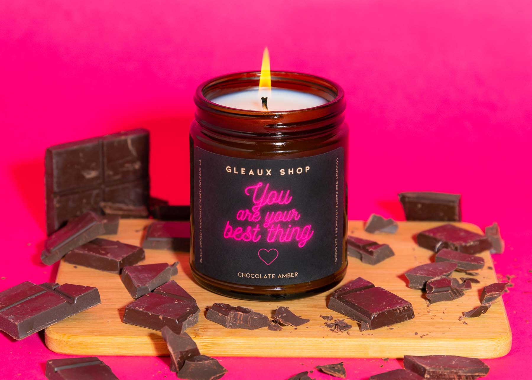 Gleaux Shop's You Are Your Best Thing: Chocolate Amber Scented Candle