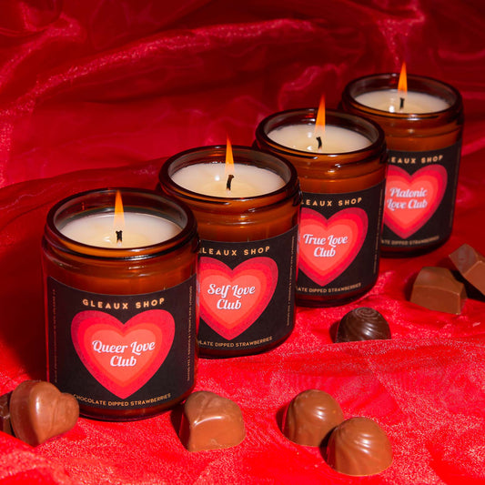 Love Club: Chocolate Dipped Strawberries 8 oz Scented Coconut Wax Candle