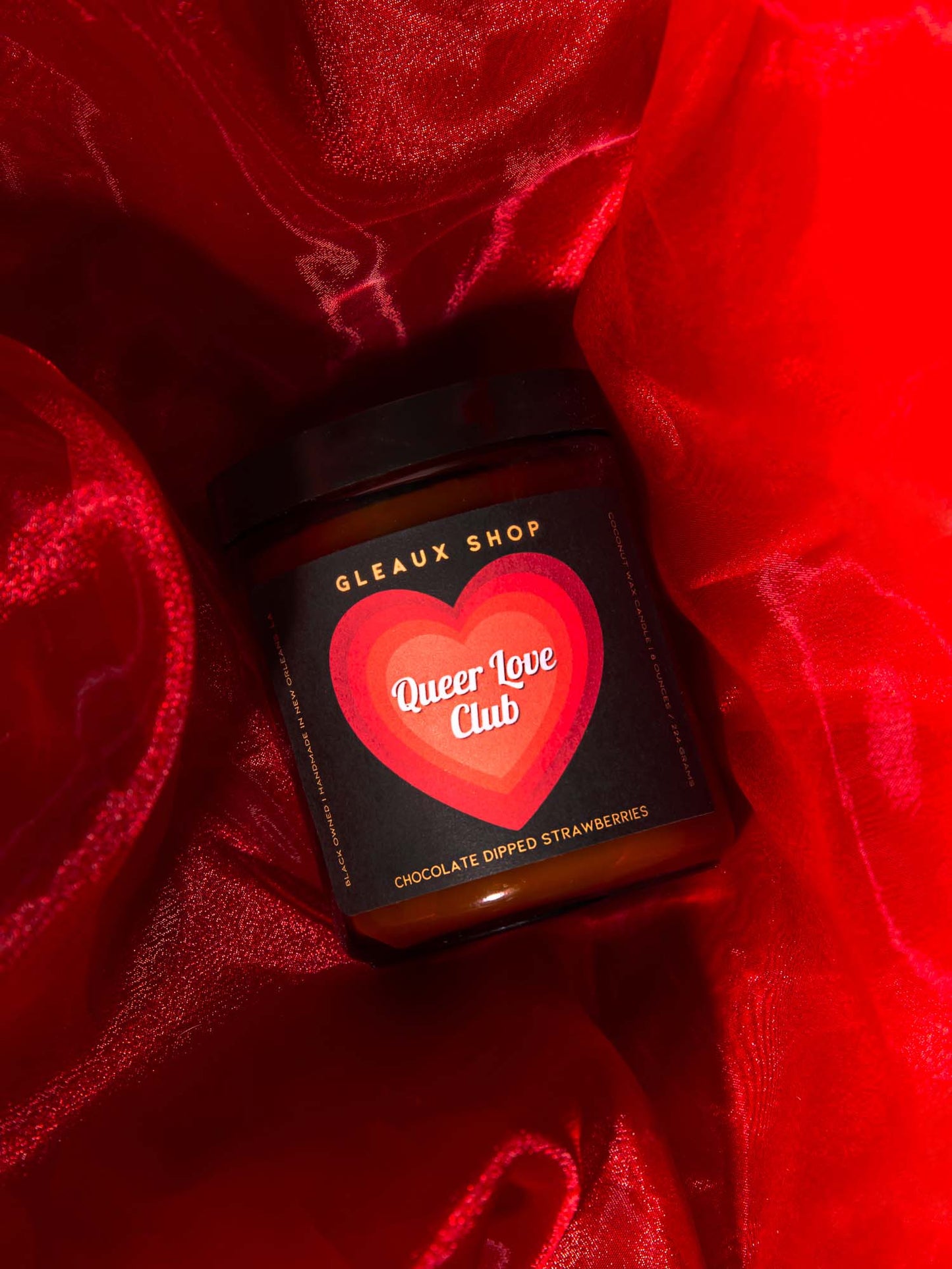 Love Club: Chocolate Dipped Strawberries 8 oz Scented Coconut Wax Candle