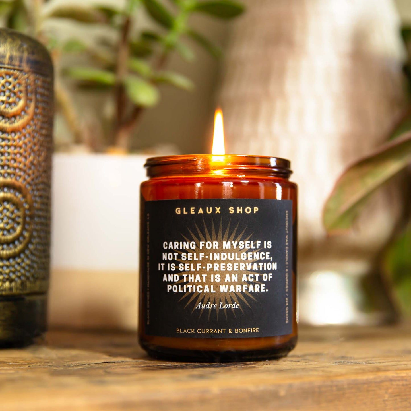 Self Care Black Currant & Bonfire coconut wax candle by Gleaux Shop